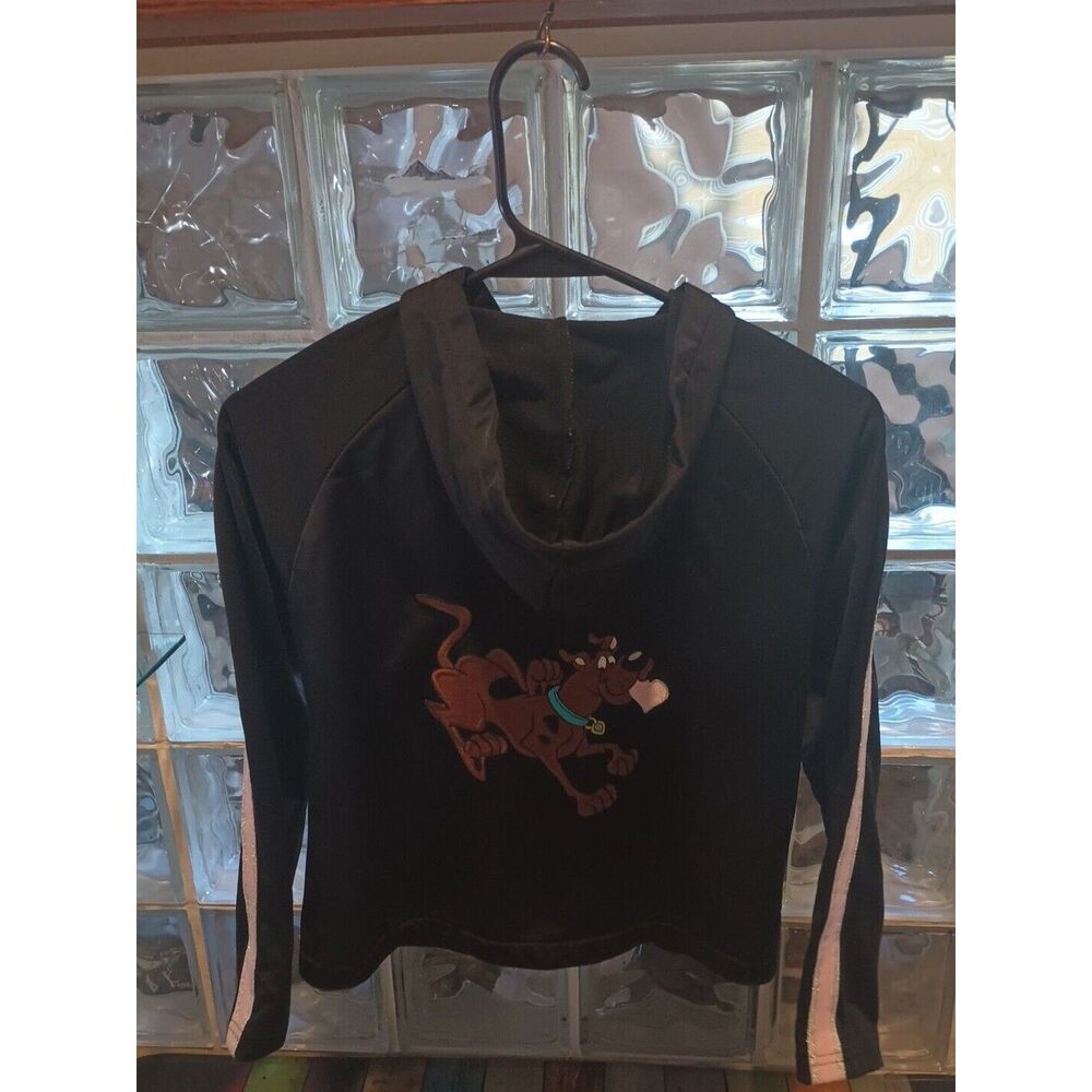 Vintage Scooby Doo Wear Warner Brothers Hooded Black Jacket Kids Size 14-16